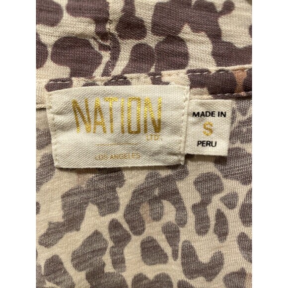 Nation LTD Evette Long Sleeve Shirt Antique Leopard Print Size Small - Picture 4 of 8